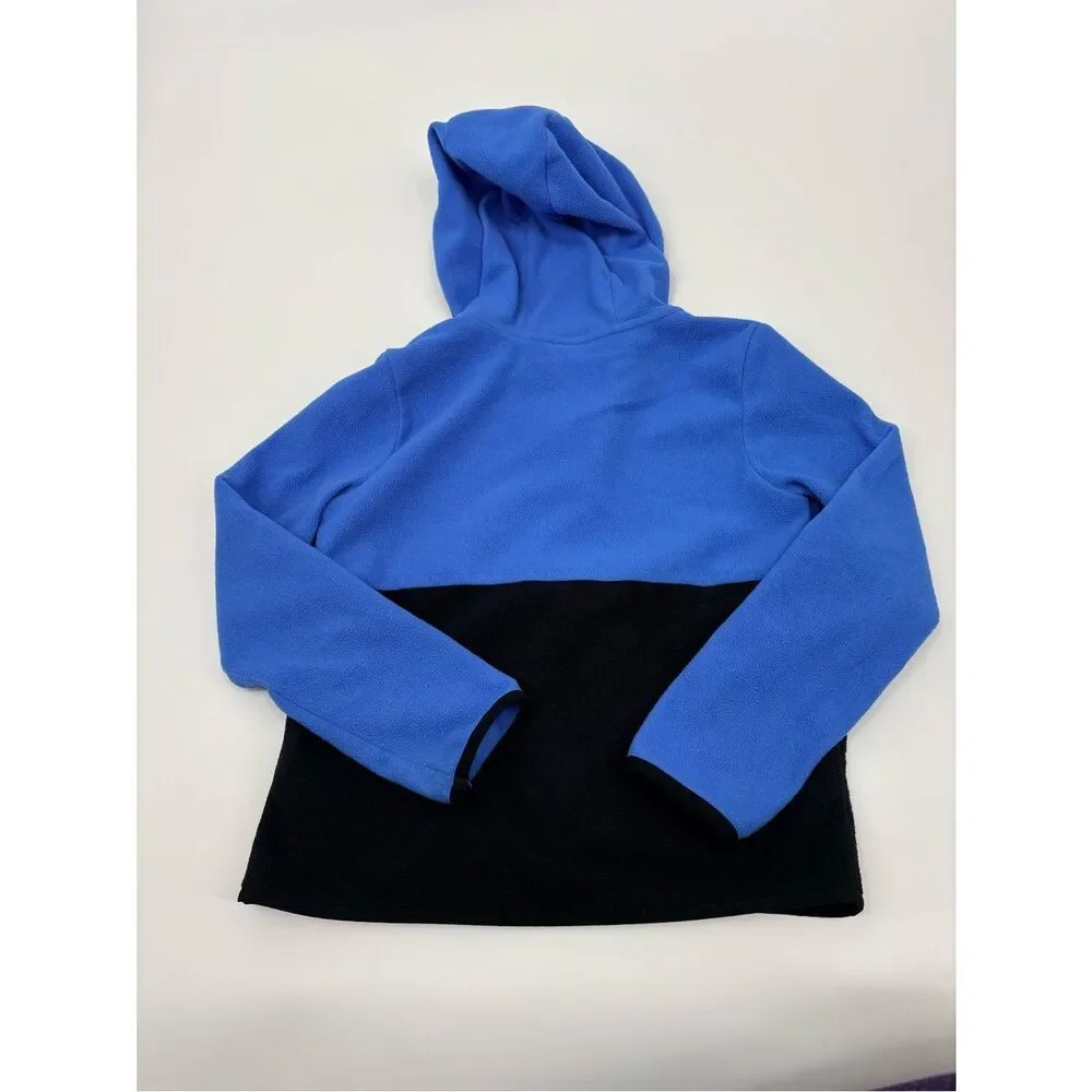 The North Face Kids Blue and Black Hooded Fleece Jacket